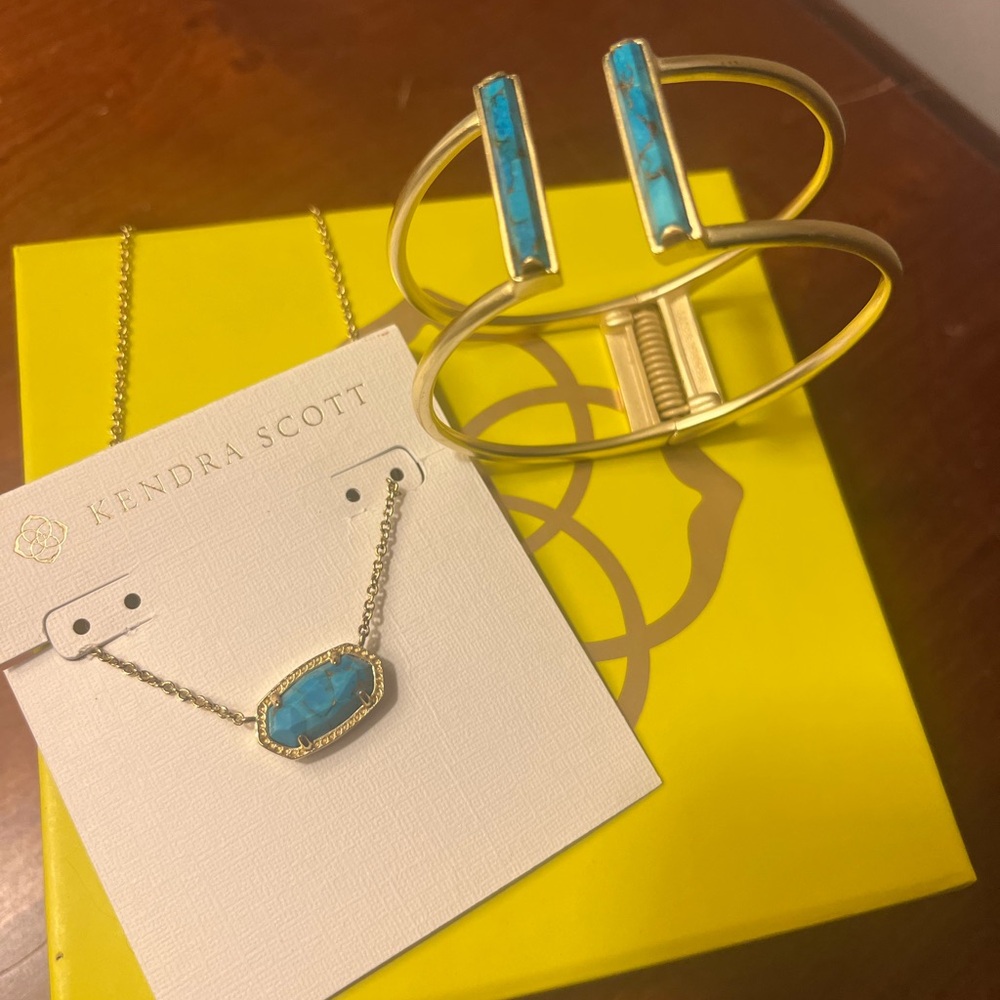 Kendra Scott Elisa Necklace and Cuff Bracelet Set